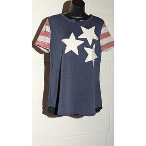 12pm by Mon Ami Stars and Stripes Patriotic USA T Shirt Short Sleeve Medium